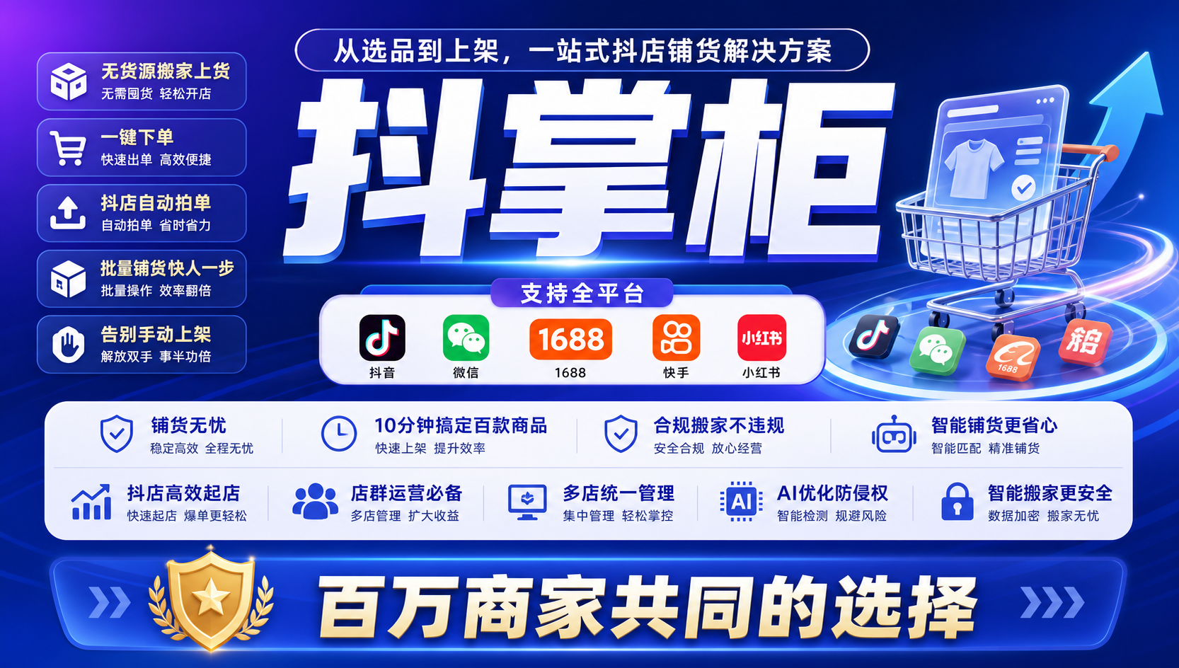 抖店一件代发发货地址完整填写教程，小白副业创业首选抖掌柜